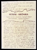 Petrák - Krónika. 'meljis Szent Városának A Legrégib Idöktöl Valló Történetét...foglalja Magában' Tanulmányok Csongrád M - Ohne Zuordnung