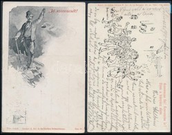 2 Db RÉGI Studentika Művészlap Albumlapon; A Selmeci Diákéletből, Joerges Rsz. 32. és 54. / 2 Pre-1945 Studentica Art Po - Unclassified