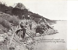 T2/T3 1914 Balaton, Balatonkenese és Balatonfűzfő Között; Vasúti Szerencsétlenség, Balatonba Sodort Gőzmozdony és Maradv - Unclassified