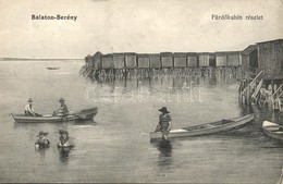 T2/T3 1912 Balatonberény, Fürdőkabin, Csónakázók. Neumark Adolf Kiadása (EK) - Unclassified