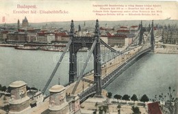 T2/T3 1907 Budapest, Erzsébet Híd (Legnagyobb A Fesztávolság A Világ összes Hídja Között). Taussig A. - Ohne Zuordnung