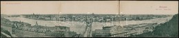 * T4 1898 Budapest I. Látkép, 3-részes Kihajtható Panorámalap, Lánchíd, Bazilika, Pesti Oldal. Kiadja Löbl 39. (apró Lyu - Unclassified