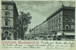 T4 1899 Budapest VI. Andrássy út, Kávéház. Ottmar Zieher Art Nouveau, Litho (vágott / Cut) - Non Classés