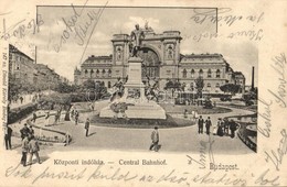 T2 1902 Budapest VII. Központi Indóház (Keleti Pályaudvar), Vasútállomás, Baross Szobor. Divald Károly 147. Sz. - Ohne Zuordnung