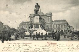 T2/T3 1904 Budapest VII. Központi Pályaudvar (Keleti Pályaudvar), Vasútállomás, Baross Szobor. R. & J. D. (EK) - Non Classés