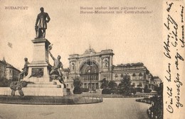 T2/T3 1906 Budapest VII. Keleti Pályaudvar, Vasútállomás, Baross Szobor. S.D.M. 90. (EK) - Zonder Classificatie