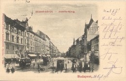 T2 1901 Budapest VIII. József Körút, Villamos, üzletek. Fénynyomat Divald Műintézetéből 143. - Sin Clasificación