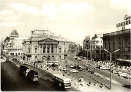 ** T2 Budapest VIII. Népszínház (ideiglenes Nemzeti Színház), Villamos, Autóbuszok, Automobilok, Corvin Nagyáruház, üzle - Sin Clasificación