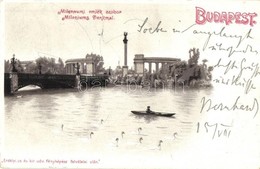 T2/T3 1904 Budapest XIV. Városliget, Milleniumi Emlékszobor (Hősök Tere). Erdélyi Cs. és Kir. Udv. Fényképész Felvételei - Non Classés
