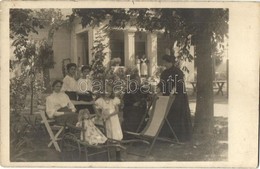 * T2 1906 Szatymaz, Kastély, Kúria Kertje A Család Hölgy Tagjaival, Babakocsi Taligából Kialakítva. Photo - Non Classés