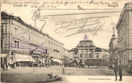 * T2/T3 1906 Szeged, Klauzál Tér, Divatáruház A Menyecskéhez, Szegedi Kereskedelmi és Iparbank, üzletek. Kiadja Jakobovi - Non Classés