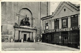 T2/T3 1934 Székesfehérvár, Hősök Szobra, Emlékmű, Szigethy Testvérek Csemegekereskedése A Fekete Elefánthoz, Kávé és Tea - Zonder Classificatie