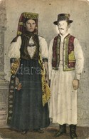 ** T2/T3 Bánffyhunyad, Huedin; Menyasszony és Vőlegény / Bride And Groom. Transylvanian Folklore (kopott Sarkak / Worn C - Unclassified