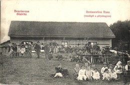 T2/T3 1914 Beszterce, Bistritz, Bistrita; Rusu étterem és Vendéglő A Pályahegyen. Csoportkép / Restauration Rusu / Resta - Ohne Zuordnung