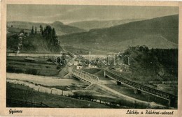 T2/T3 Gyimes, Csík-Gyimes, Ghimes; Látkép A Rákóczi Várral, Vasúti és Közúti Híd / Castle, Railway Bridge - Zonder Classificatie