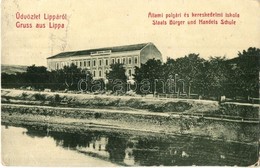 T2/T3 Lippa, Lipova; Állami Polgári és Kereskedelmi Iskola. W.L. Bp. 6156 / School (kopott Sarkak / Worn Corners) - Ohne Zuordnung