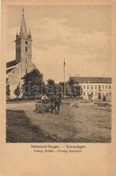 ** T2 Szászrégen, Reghin; Evangélikus Templom, Lovaskocsi / Church, Horse Cart - Unclassified