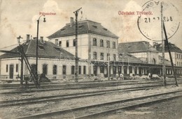 T2/T3 Tövis, Teius; Vasútállomás, építkezés. Klein Albert Kiadása / Bahnhof / Railway Station, Construction (EK) - Zonder Classificatie