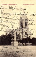 T2 1906 Zsombolya, Hatzfeld, Jimbolia; Katolikus Templom Szoborral. W.L. 432. / Catholic Church With Statue - Non Classés