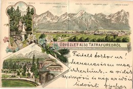 T4 1894 (Vorläufer!!!) Alsótátrafüred, Dolny Smokovec; Óriási Vízesés, Hegycsúcsok / Waterfall. Mountain Peaks. Art Nouv - Non Classificati