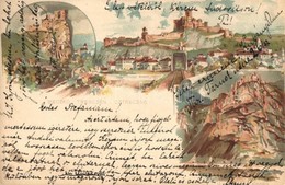 T2/T3 1899 Beckó, Trencsén, Sztrecsnó Vár, Kastély. Ezredéves Országos Kiállítás / Beckov, Trencín, Strecno Castles. Art - Unclassified