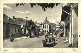 T2/T3 1941 Fülek, Filakovo; Fő Utca Autóval, Illés L. Autó és Taxi üzlete / Main Street With Automobile And Taxi Shop (E - Non Classés