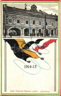 * T2/T3 Igló, Zipser Neudorf, Spisská Nová Ves; Szepesi XVI. Városi Takarékpénztár. Habsburg és Német Birodalmi Zászlók. - Unclassified