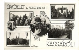 ** T1/T2 1918-1938 Kassa, Kosice; Üdvözlet A Felszabadult Városból! Bevonulási Képek. Foto Singer / Entry Of The Hungari - Non Classés