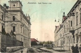 T3 1913 Komárom, Komárnó; Deák Ferenc Utca, Igazságügyi Palota / Street View, Palace Of Justice (fa) - Unclassified