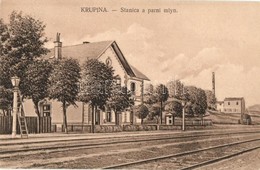 ** T1/T2 Korpona, Krupina; Stanica A Parní Mlyn / Vasútállomás, Létra, Gőzmalom / Bahnhof / Railway Station, Ladder, Ste - Non Classés