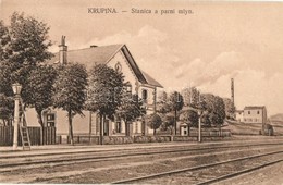 ** T1/T2 Korpona, Krupina; Stanica A Parní Mlyn / Vasútállomás, Létra, Gőzmalom / Bahnhof / Railway Station, Ladder, Ste - Unclassified