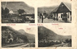 ** T3 Kralován, Kralovany (Árva); Vasútállomás, Utcakép, Vasúti Alagút, A. Babusiak üzlete / Railway Station, Railway Tu - Unclassified