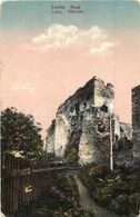 * T3 Léva, Levice; Vár Romjai. Kiadja Schulcz Ignác / Levicky Hrad / Castle Ruins (kopott Sarkak / Worn Corners) - Unclassified