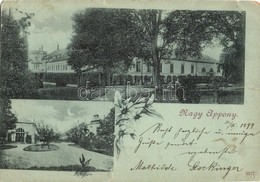 * T4 1899 Nagyappony, Appony, Oponice; Kastély / Castle. Floral (szakadások / Tears) - Unclassified