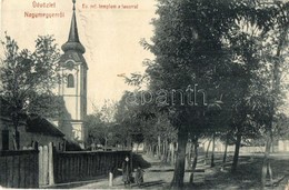 T2/T3 1916 Nagymegyer, Calovo, Velky Meder; Református Templom A Fasorral. W. L. (?) No. 102. / Street View, Calvinist C - Non Classés