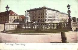 ** T2/T3 Pozsony, Pressburg, Bratislava; Koronázási Emlékszobor. Heliocolorkarte Von Ottmar Zieher / Krönungshügelplatz  - Unclassified