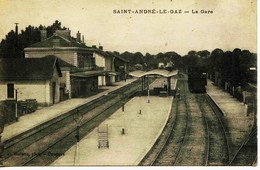 12250 -   Isére - SAINT ANDRE LE GAZ :   LA GARE     Circulée 1922 - Saint-André-le-Gaz