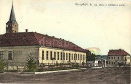 T2 Sztropkó, Stropkov; Állami Iskola, Park, Andrejko étterem / St. Lud. Skola A Jubilarny Park, Restauracia Andrejko / S - Zonder Classificatie