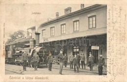 T2/T3 1903 Bátyú, Batyovo, Batiovo; Indóház, Vasútállomás, Gőzmozdony, Vasutasok. Kiadja Mezei Mór / Bahnhof / Railway S - Ohne Zuordnung