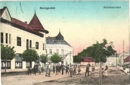 T2 1916 Beregszász, Berehove; Andrássy Utca, Kerékpár, üzlet  / Street View, Bicycle, Shops - Non Classés