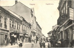 T2/T3 1912 Ungvár, Uzshorod, Uzhorod; Nagyhíd Utca, Goldstein Miksa, Güntzler Henrik üzlete, Drogéria, Gyógyszertár, Utc - Non Classés