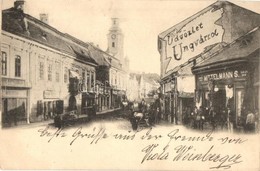 T2 1899 Ungvár, Uzshorod, Uzhorod; Utcakép, Katolikus Templom, Gyógyszertár, Mittelmann S. üzlete / Street View, Catholi - Non Classés