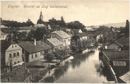 T2 1915 Ungvár, Uzshorod, Uzhorod; Ung Csatorna, Utcakép. Kiadja Singer Laura / Uzh Riverbank, Street View - Unclassified