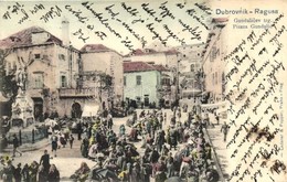 T2 Dubrovnik, Ragusa; Piac Tér / Gundulicev Trg. / Piazza Gundulic / Square, Market - Zonder Classificatie