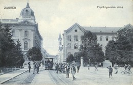 T2/T3 1910 Zagreb, Agram, Zágráb; Frankopanska Ulica / Utcakép, Lóvasút / Street View, Horse-drawn Tram (EK) - Sin Clasificación