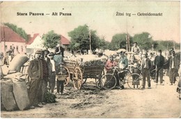 T2 1915 Ópazova, Alt Pazua, Stara Pazova; Gabona Vásár A Téren árusokkal, Piac / Zitni Trg / Getreidemarkt / Grain Marke - Ohne Zuordnung