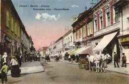 T2 Zimony, Semlin, Zemun; Úri Utca, Lovaskocsi / Gospodska Ulica / Herren Gasse / Street View, Horse Carts - Zonder Classificatie