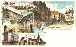 * T2/T3 Augsburg. Ludwigsplatz, Augustbrunnen, Drei Mohren Und Fuggerhaus, Rathaus, Philippine Weslerhaus. Geographische - Zonder Classificatie