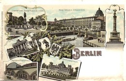 ** T2/T3 Berlin, Stadtbahnhof Friedrichstrasse, Reichstagsgebaude, Schloss, Brandenburger Thor. Geographische Postkarte  - Zonder Classificatie