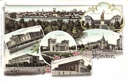 ** T2 München. Geographische Postkarte V. Wilhelm Knorr No. 43. Art Nouveau Floral Litho - Non Classificati